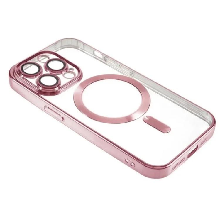For iPhone 13 Pro WANLONFENG CD Magnetic Electroplated TPU Phone Case with 2pcs Screen Films