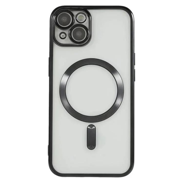 For iPhone 13 WANLONFENG CD Magnetic Electroplated TPU Phone Case with 2pcs Screen Films