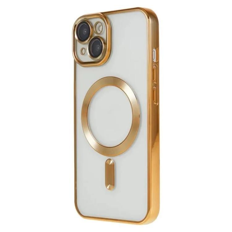 For iPhone 13 WANLONFENG CD Magnetic Electroplated TPU Phone Case with 2pcs Screen Films