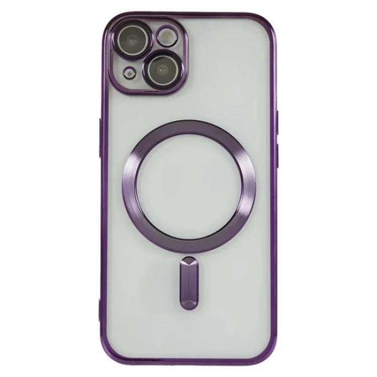For iPhone 13 WANLONFENG CD Magnetic Electroplated TPU Phone Case with 2pcs Screen Films