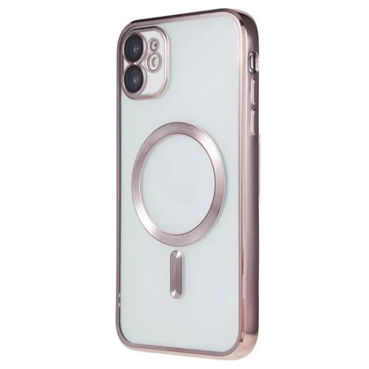 For iPhone 12 WANLONFENG CD Magnetic Electroplated TPU Phone Case with 2pcs Screen Films