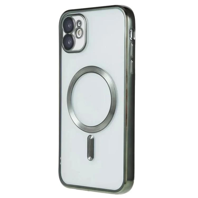 For iPhone 12 WANLONFENG CD Magnetic Electroplated TPU Phone Case with 2pcs Screen Films