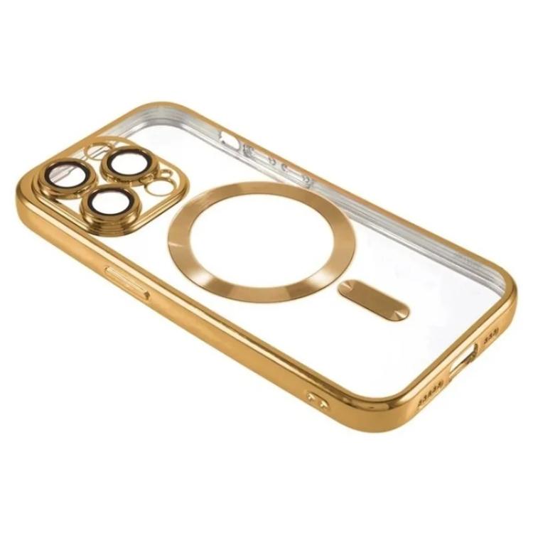 For iPhone 11 Pro Max WANLONFENG CD Magnetic Electroplated TPU Phone Case with 2pcs Screen Films