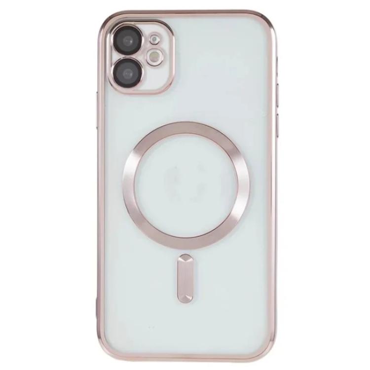 For iPhone 11 WANLONFENG CD Magnetic Electroplated TPU Phone Case with 2pcs Screen Films