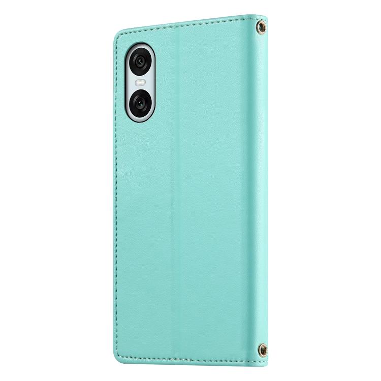 For Sony Xperia 10 VI Cute Cats Magnetic Closure Vegan Leather Phone Case with Strap