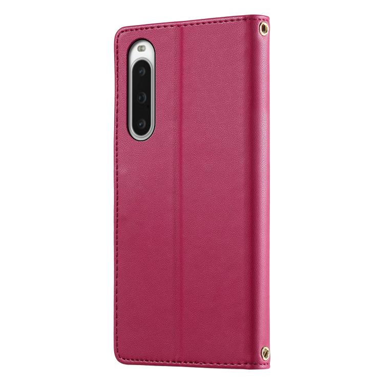 For Sony Xperia 10 V Cute Cats Magnetic Closure Vegan Leather Phone Case with Strap