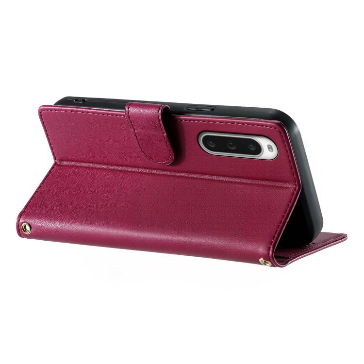 For Sony Xperia 10 V Cute Cats Magnetic Closure Vegan Leather Phone Case with Strap