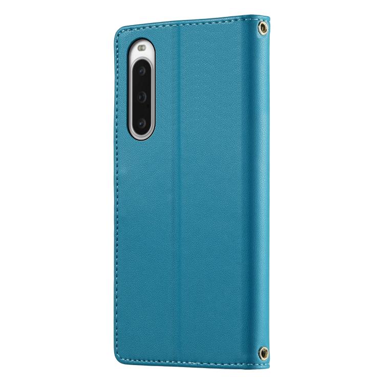 For Sony Xperia 10 V Cute Cats Magnetic Closure Vegan Leather Phone Case with Strap