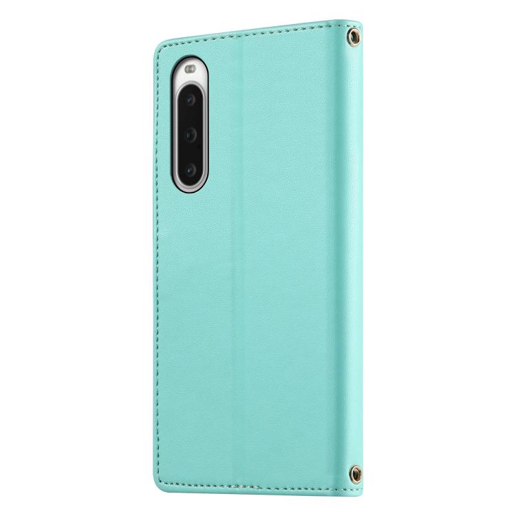 For Sony Xperia 10 V Cute Cats Magnetic Closure Vegan Leather Phone Case with Strap