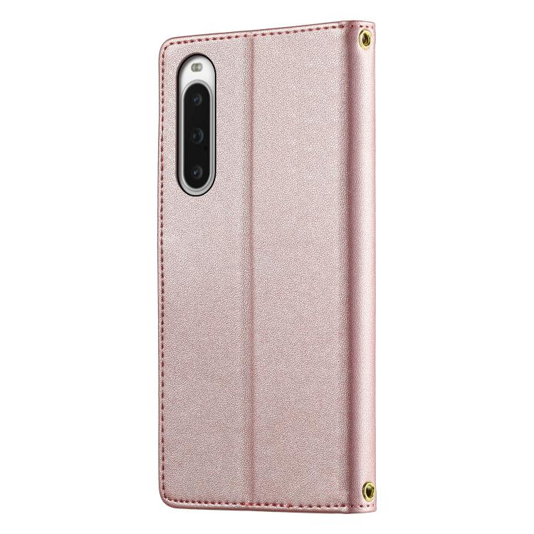 For Sony Xperia 10 V Cute Cats Magnetic Closure Vegan Leather Phone Case with Strap