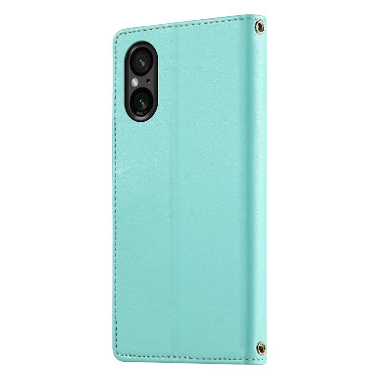 For Sony Xperia 5 VI Cute Cats Magnetic Closure Vegan Leather Phone Case with Strap