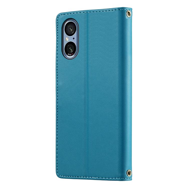 For Sony Xperia 5 V Cute Cats Magnetic Closure Vegan Leather Phone Case with Strap