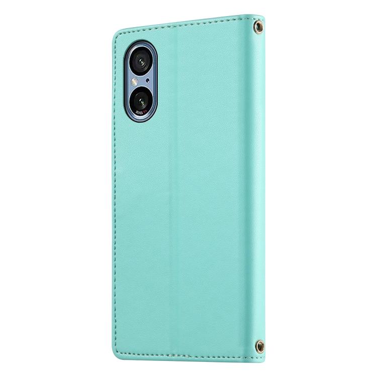 For Sony Xperia 5 V Cute Cats Magnetic Closure Vegan Leather Phone Case with Strap