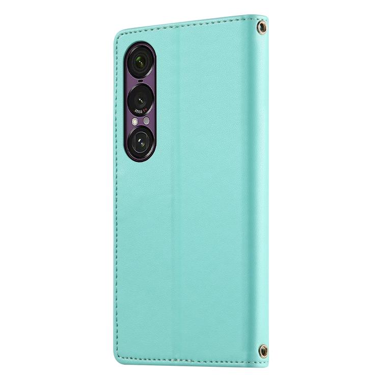 For Sony Xperia 1 VII Cute Cats Magnetic Closure Vegan Leather Phone Case with Strap