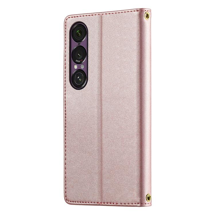For Sony Xperia 1 VII Cute Cats Magnetic Closure Vegan Leather Phone Case with Strap