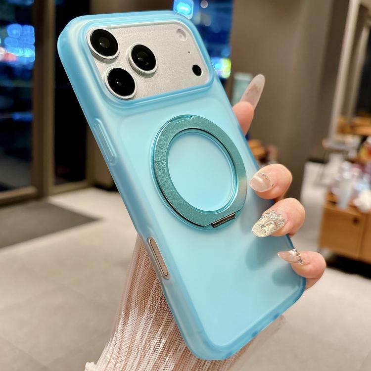 For iPhone 17 Pro Max Skin Feel 360 Degrees Rotating Holder PC Hybrid TPU Magnetic Phone Case
