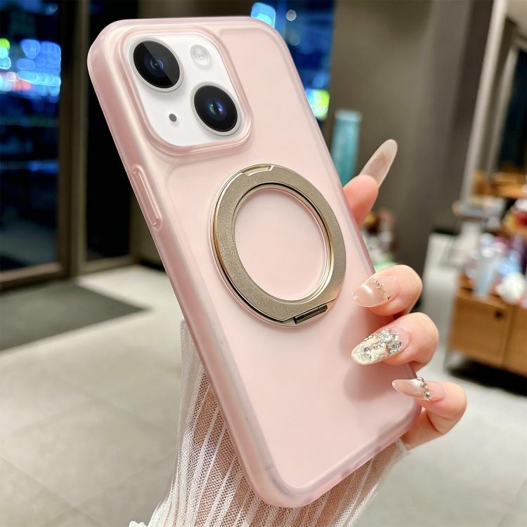 For iPhone 14 / 13 Skin Feel 360 Degrees Rotating Holder PC Hybrid TPU Magnetic Phone Case