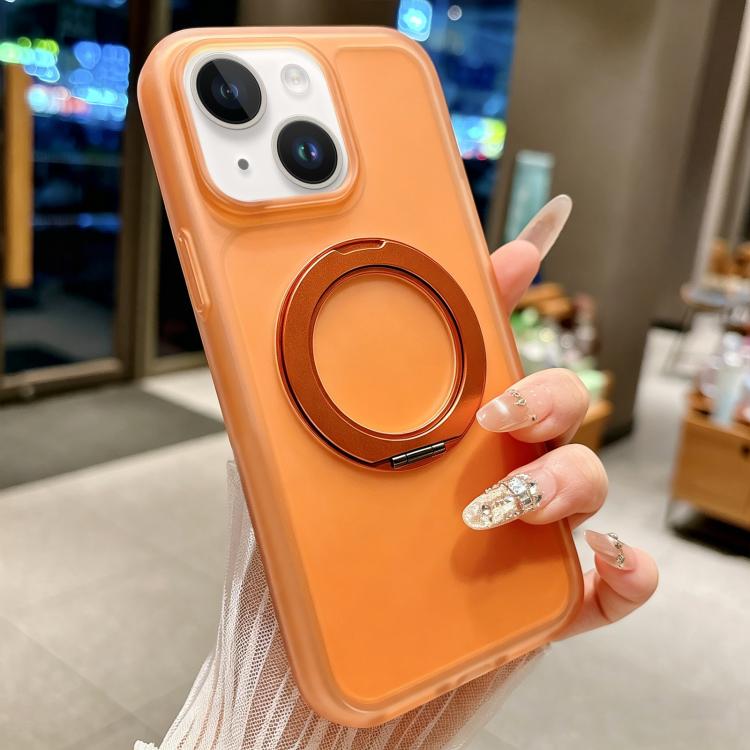 For iPhone 14 / 13 Skin Feel 360 Degrees Rotating Holder PC Hybrid TPU Magnetic Phone Case