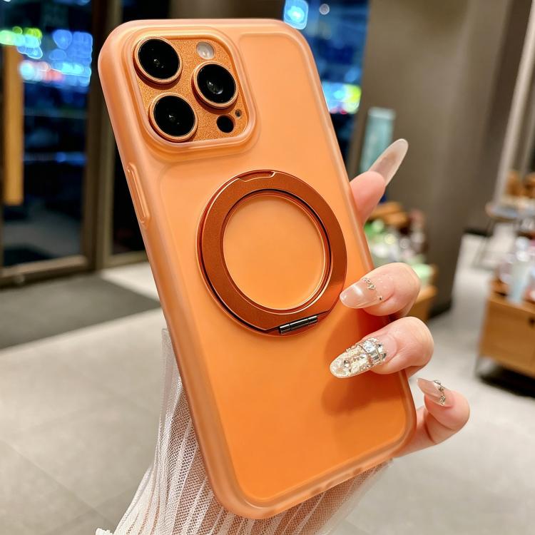 For iPhone 13 Pro Max Skin Feel 360 Degrees Rotating Holder PC Hybrid TPU Magnetic Phone Case