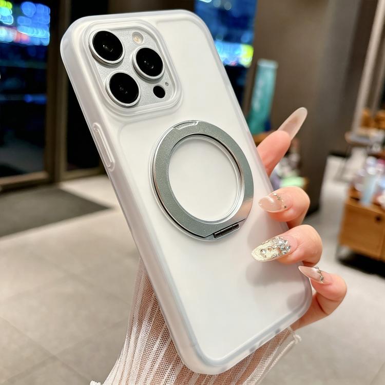 For iPhone 12 Pro Max Skin Feel 360 Degrees Rotating Holder PC Hybrid TPU Magnetic Phone Case