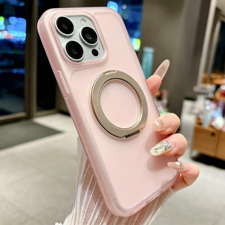 For iPhone 12 Pro Skin Feel 360 Degrees Rotating Holder PC Hybrid TPU Magnetic Phone Case