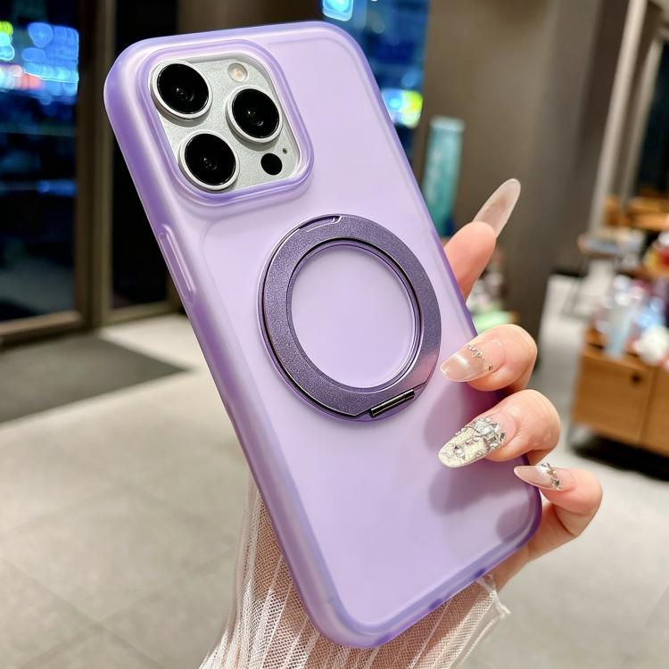 For iPhone 12 Pro Skin Feel 360 Degrees Rotating Holder PC Hybrid TPU Magnetic Phone Case