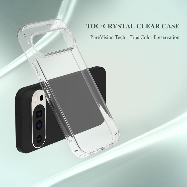 For Google Pixel 10 Pro XL LeReach TOC Clear Series Dual-Composite Armor TPU + Acrylic Shockproof Phone Case - Transparent