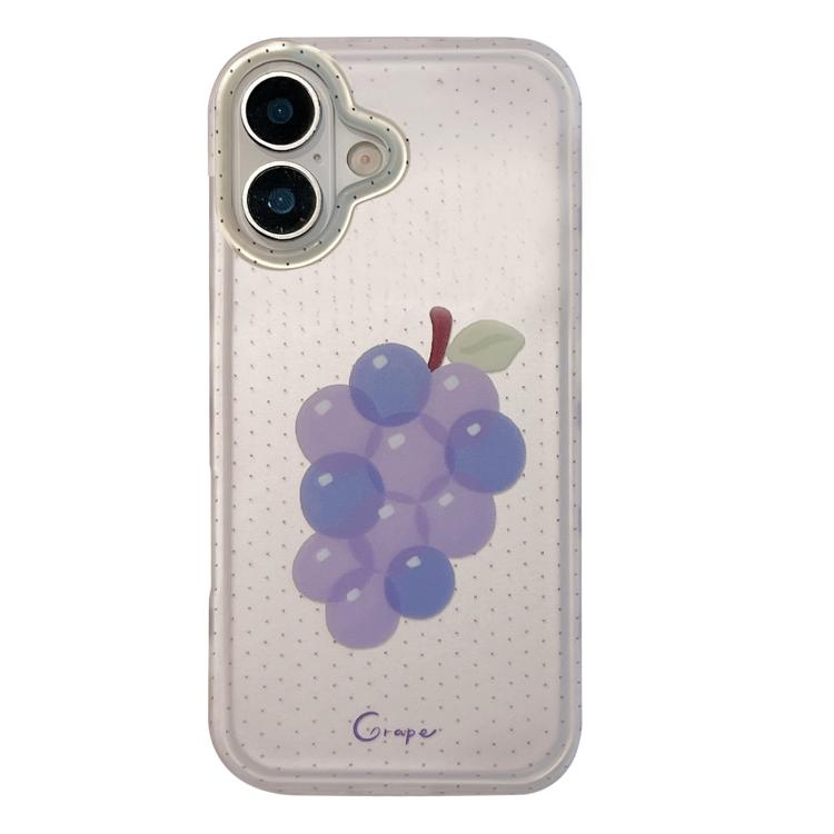For iPhone 16 Frosted Black Polka Dot Full Coverage TPU Phone Case