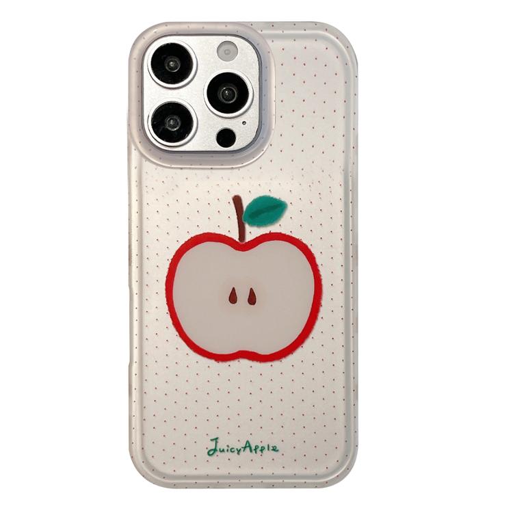 For iPhone 15 Pro Frosted Black Polka Dot Full Coverage TPU Phone Case