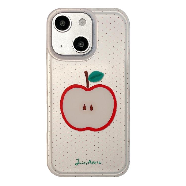 For iPhone 15 Frosted Black Polka Dot Full Coverage TPU Phone Case
