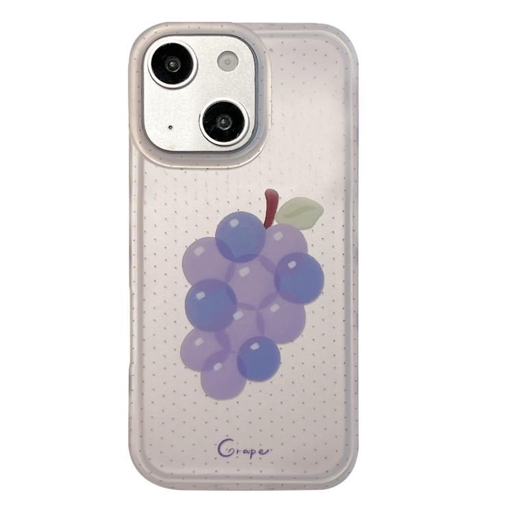 For iPhone 14 Frosted Black Polka Dot Full Coverage TPU Phone Case