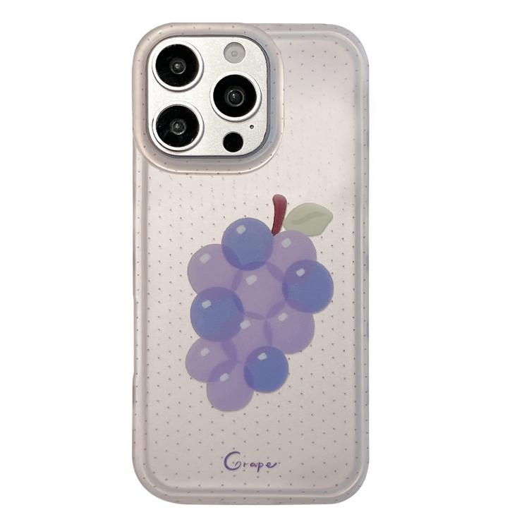 For iPhone 14 Pro Frosted Black Polka Dot Full Coverage TPU Phone Case