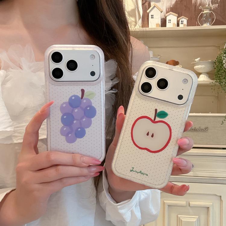 For iPhone 17 Pro Max Frosted Black Polka Dot Full Coverage TPU Phone Case