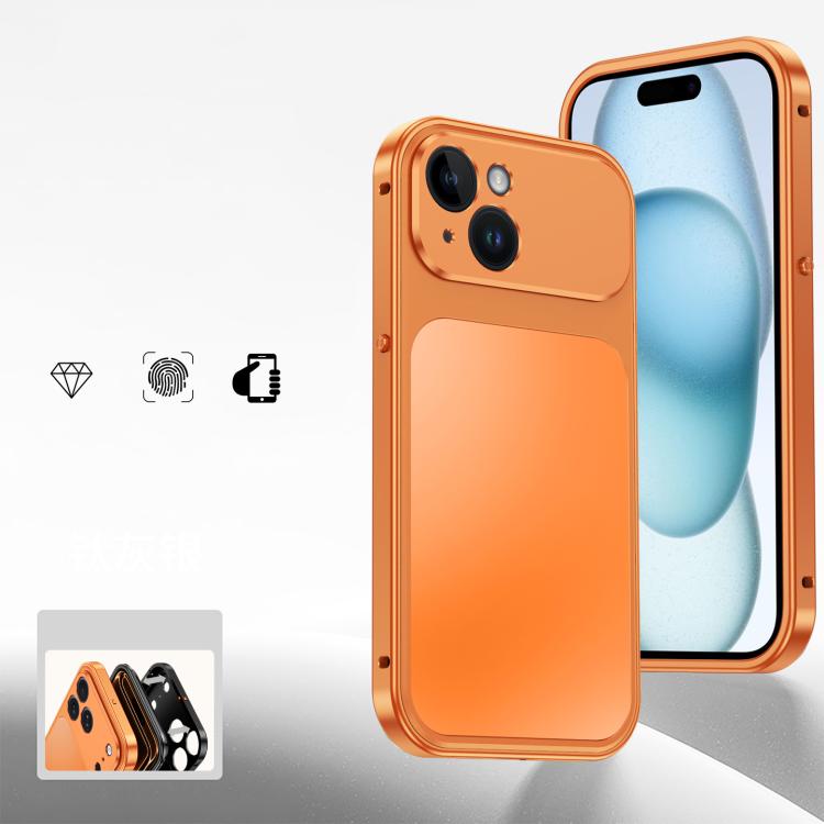 For iPhone 15 Buckle Magnetic Metal Phone Case
