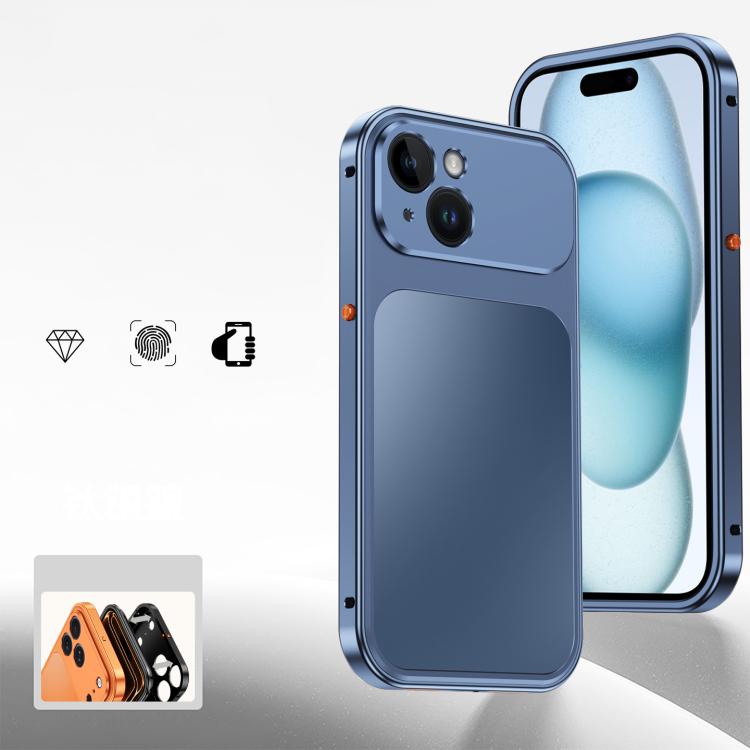 For iPhone 15 Buckle Magnetic Metal Phone Case