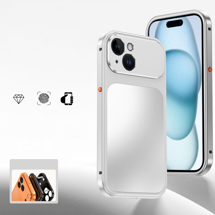 For iPhone 15 Buckle Magnetic Metal Phone Case