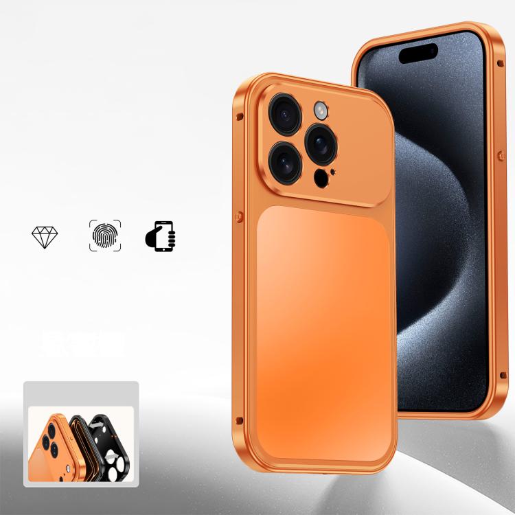 For iPhone 15 Pro Buckle Magnetic Metal Phone Case
