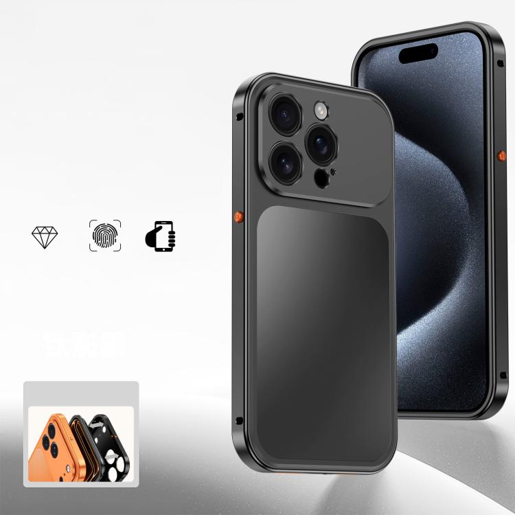 For iPhone 15 Pro Max Buckle Magnetic Metal Phone Case