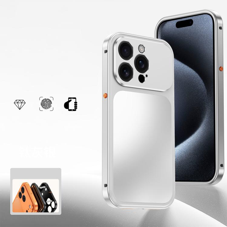 For iPhone 15 Pro Max Buckle Magnetic Metal Phone Case