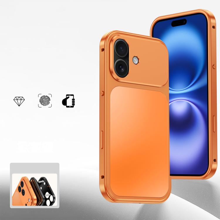 For iPhone 16 Buckle Magnetic Metal Phone Case