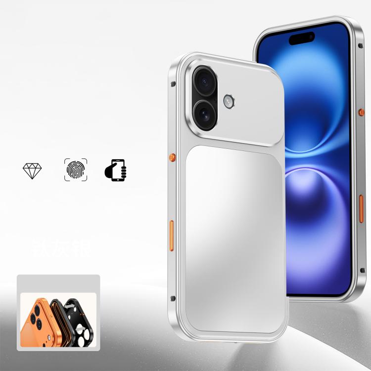 For iPhone 16 Buckle Magnetic Metal Phone Case