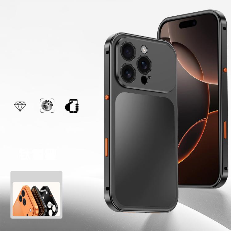 For iPhone 16 Pro Buckle Magnetic Metal Phone Case