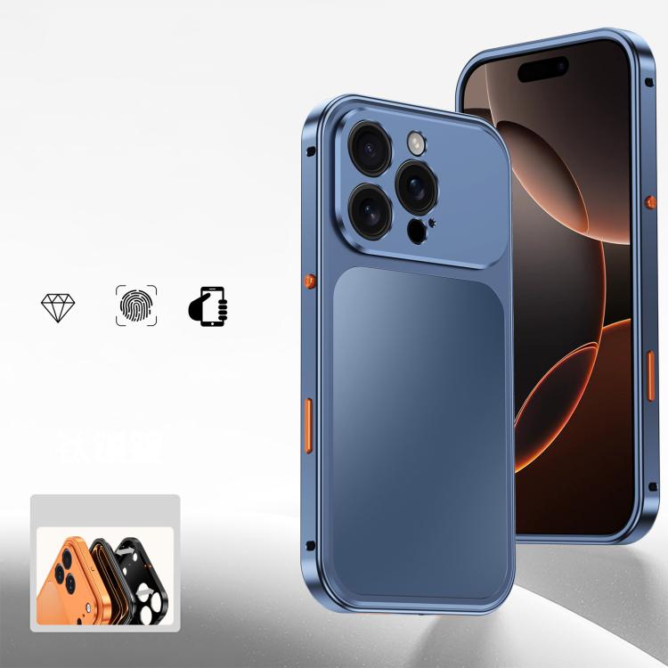 For iPhone 16 Pro Buckle Magnetic Metal Phone Case