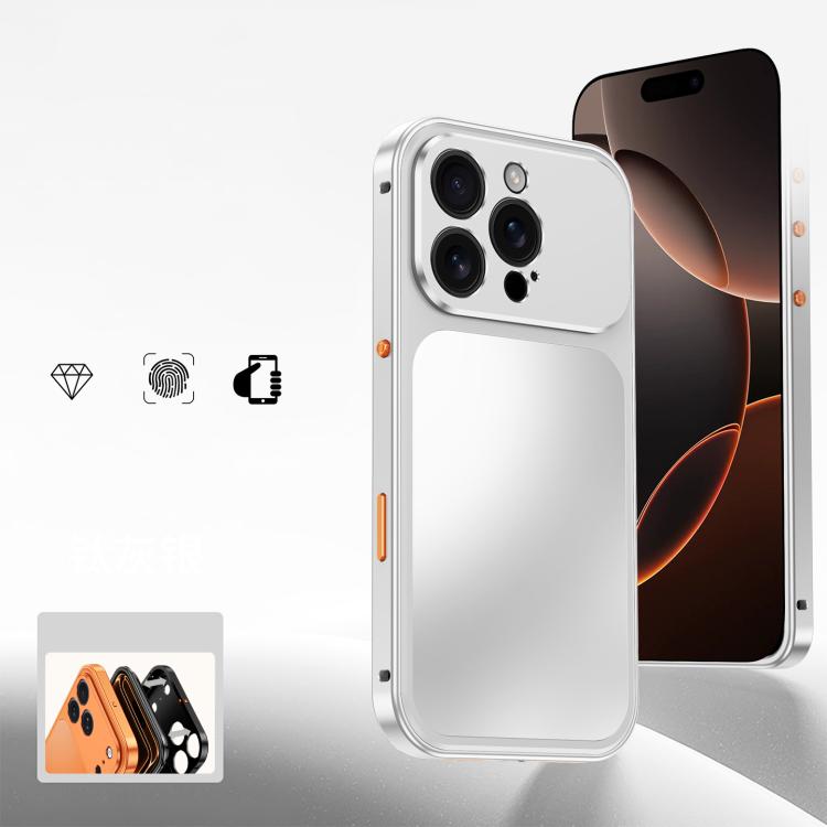 For iPhone 16 Pro Max Buckle Magnetic Metal Phone Case