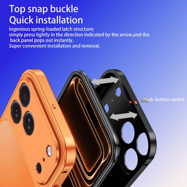 For iPhone 15 Pro Buckle Magnetic Metal Phone Case