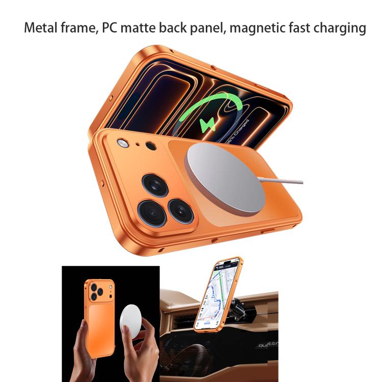 For iPhone 15 Pro Buckle Magnetic Metal Phone Case