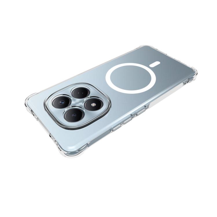 For Redmi Note 15 4G Global 164mm WANLONFENG Transparent Magnetic Four-Corner Shockproof TPU Phone Case with Screen Film - Transparent