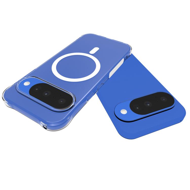 For Google Pixel 11 WANLONFENG Transparent Magnetic Four-Corner Shockproof TPU Phone Case with Screen Film - Transparent