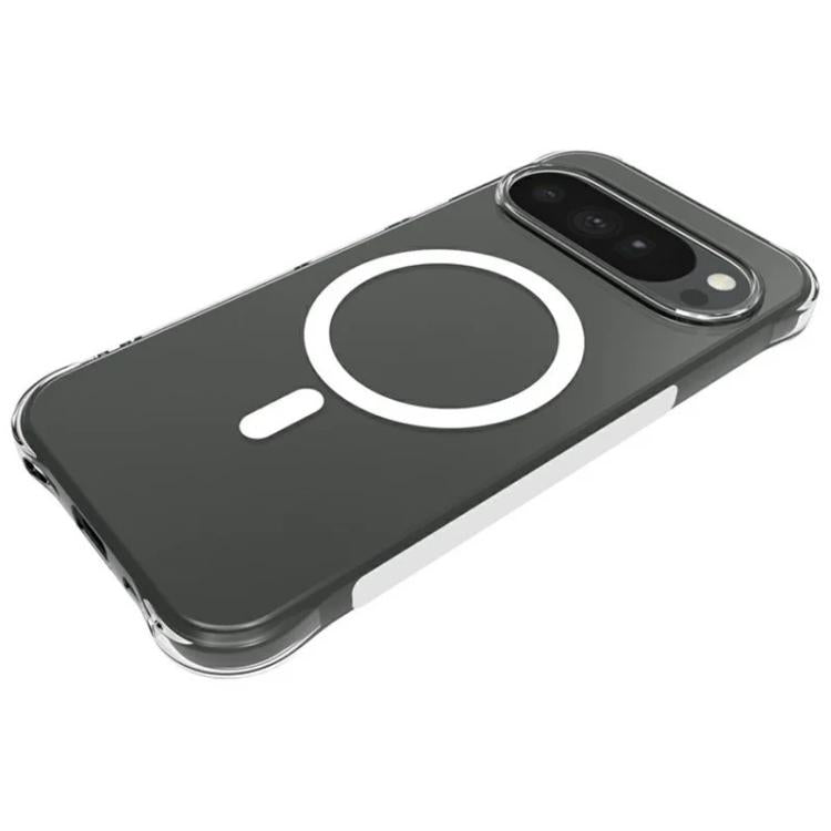 For Google Pixel 11 Pro XL WANLONFENG Transparent Magnetic Four-Corner Shockproof TPU Phone Case with 2pcs Screen Films - Transparent
