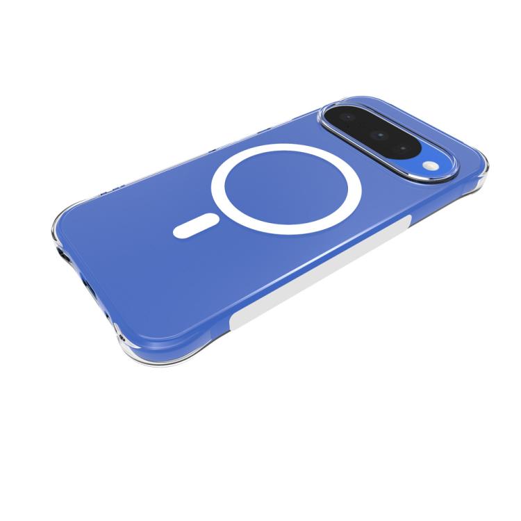 For Google Pixel 11 WANLONFENG Transparent Magnetic Four-Corner Shockproof TPU Phone Case with 2pcs Screen Films - Transparent